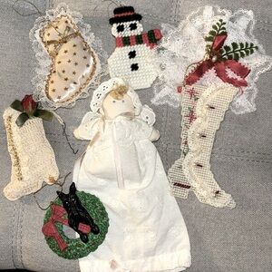 Lot of Vintage Handmade Christmas Ornaments